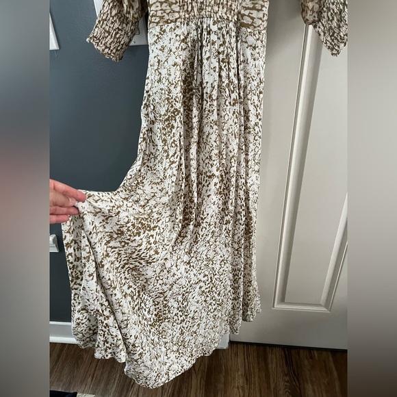 NWOT Free People Gold and Cream Maxi Dress - Picture 2 of 7
